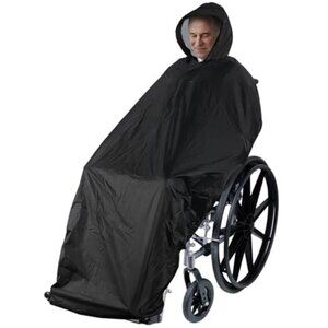 Wheelchair Rain Poncho Waterproof Hooded Reusable Lightweight Cover